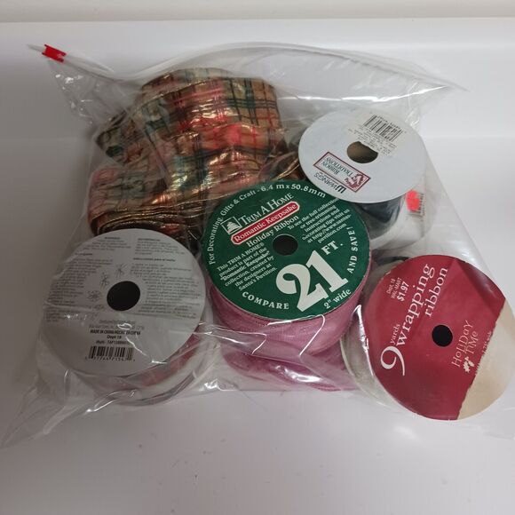 🎗️🎀Vintage Ribbon Bundle Valentine Christmas Patriotic Floral10 Rolls + Extras - Picture 10 of 11